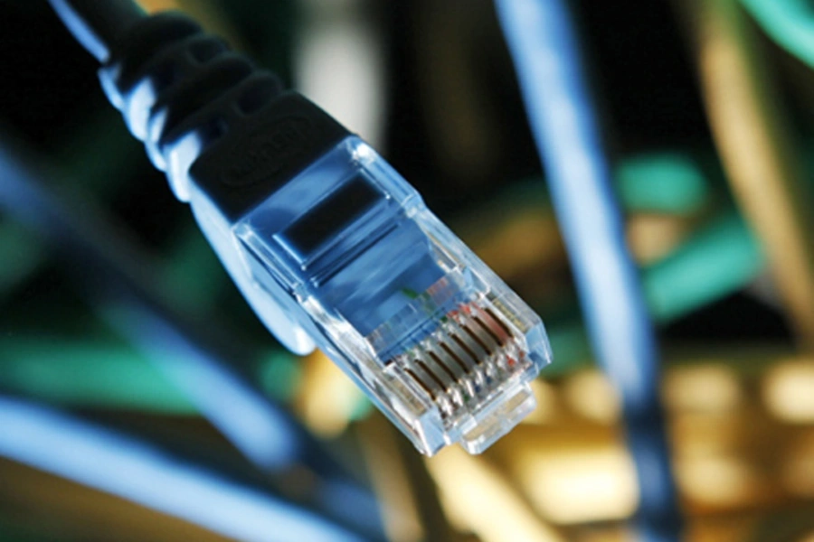 An internet cable is seen at a server room (Kacper Pempel/Courtesy Reuters).