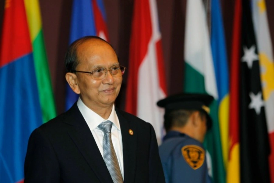 Myanmar's President Thein Sein attends the opening ceremony of the Economic and Social Commission for Asia and the Pacific in Bangkok on April 29, 2013.