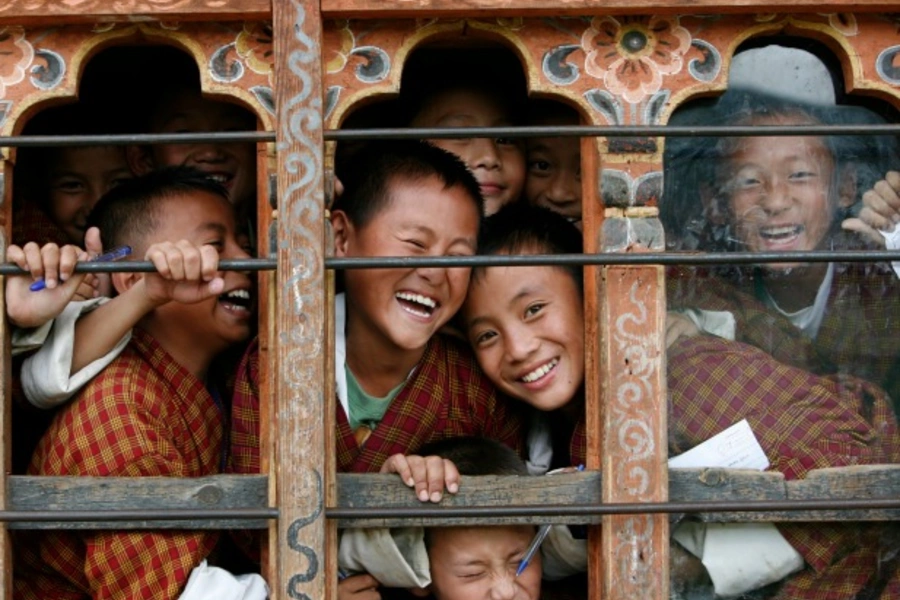 School children in Thimphu, Bhutan, September 2010 (Courtesy Reuters/Singye Wangchuk).