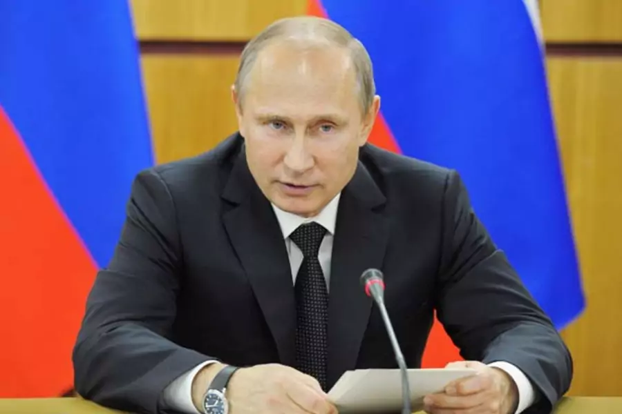 Russian president Vladimir Putin chairs a meeting on arms and military equipment (Michael Klimentyev/RIA Novosti/Kremlin/Courtesy Reuters).