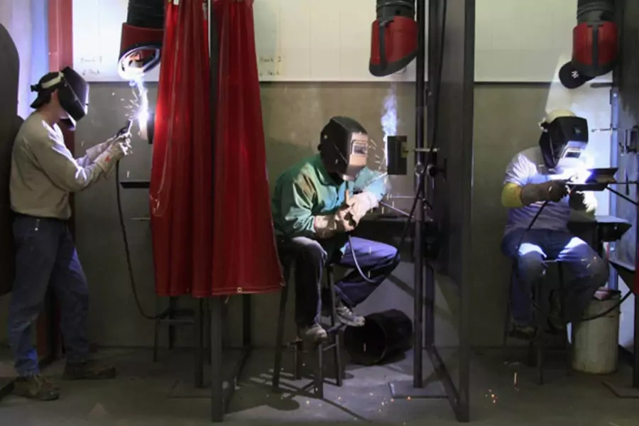 Ironworker apprentices welding skills Wheeling West Virginia