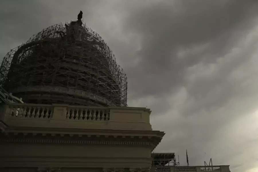 storm clouds Capitol dome Washington