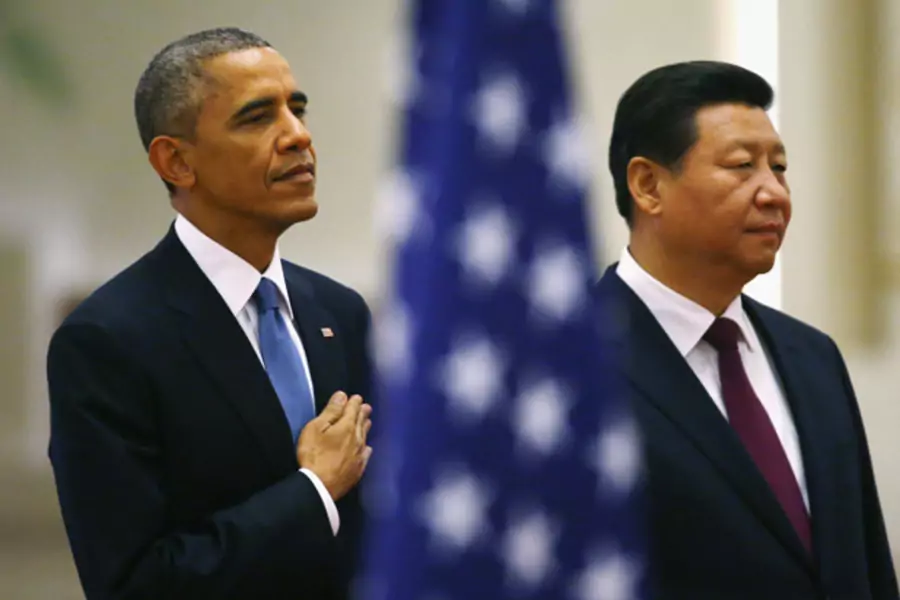 Barack Obama Xi Jinping national anthems U.S. flag Great Hall of the People Beijing