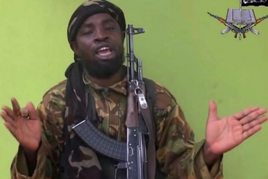 Leader of Boko Haram, Abubakar Shekau, speaking on video footage from the Nigerian terrorist network. (AP)