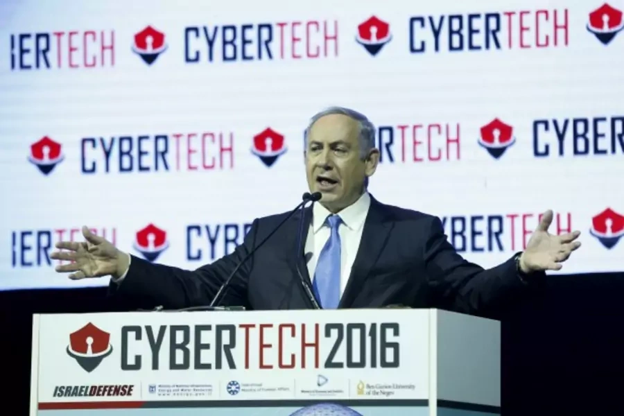 Israeli Prime Minister Benjamin Netanyahu speaks at the Cybertech 2016 conference in Tel Aviv, Israel January 26, 2016. (Baz Ratner/Reuters)