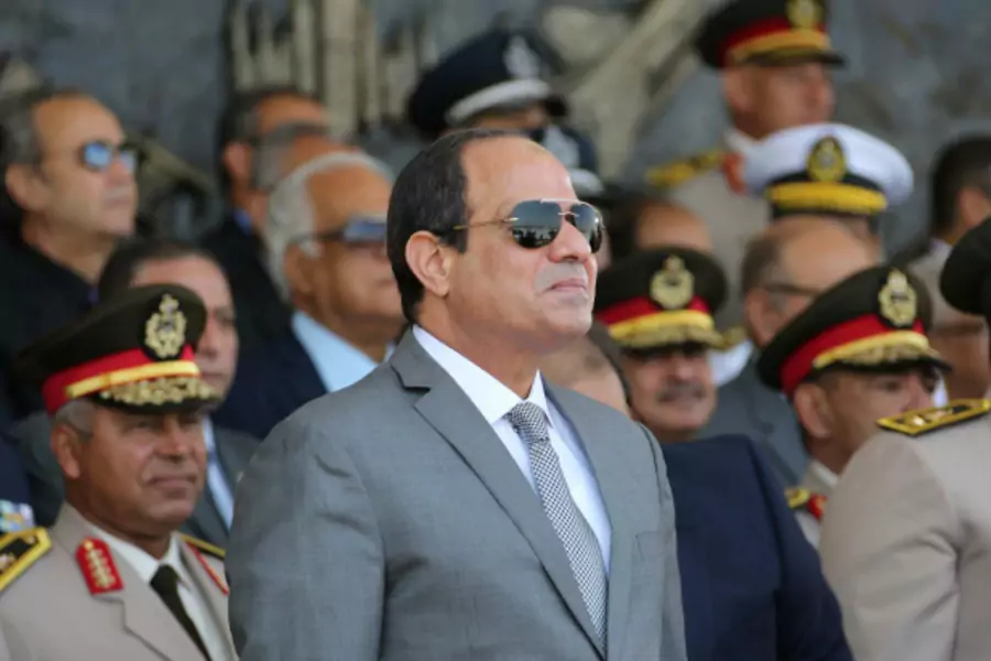 Egyptian President Abdel Fattah al-Sisi attends the graduation of 83 aviation and military science at the Air Force Academy in Cairo, Egypt (Egyptian Presidency Handout/Reuters).