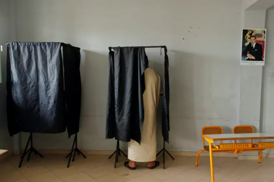 A voter casts his ballot at a polling station in Rabat, Morocco (Youssef Boudlal/Reuters).