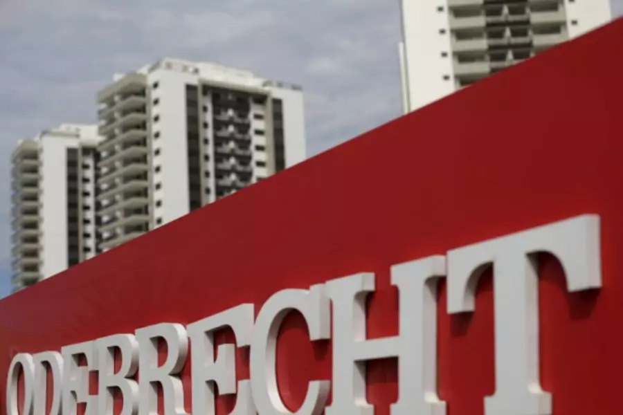 A sign of the Odebrecht SA construction conglomerate is pictured in Rio de Janeiro, Brazil, February 26, 2016 (Reuters/Ricardo Moraes).