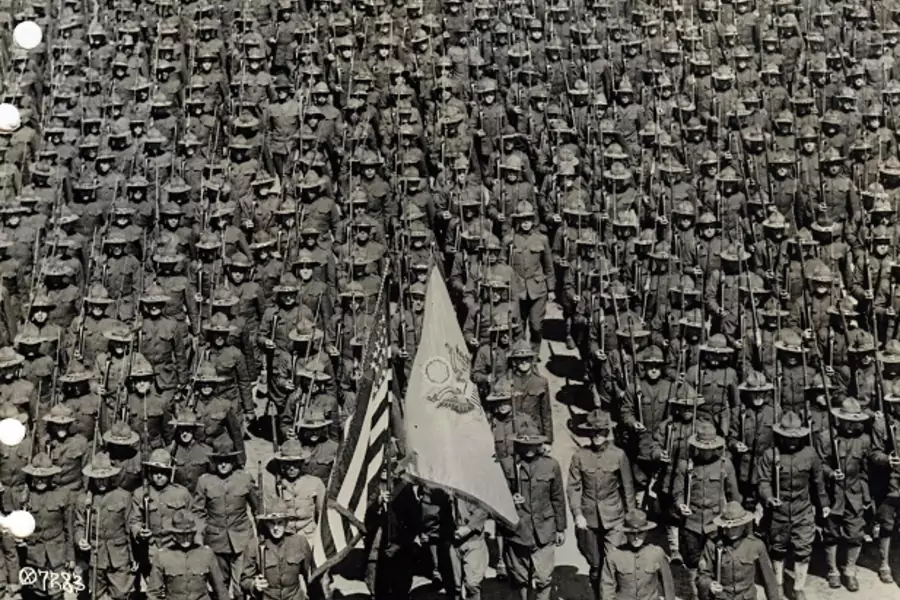 U.S. soldiers of the 82nd Division stand in formation in 1917 (Reuters) 