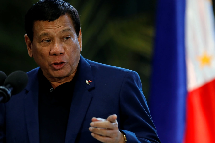 Philippine President Rodrigo Duterte speaks during a news conference at the Ninoy Aquino International Airport in Paranaque, Metro Manila, Philippines on May 24, 2017.