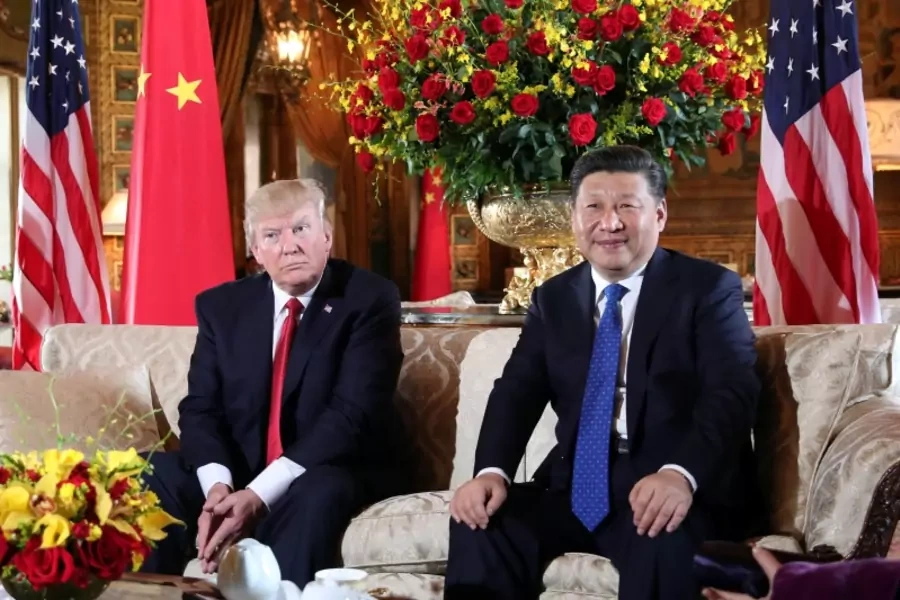 U.S. President Donald J. Trump welcomes Chinese President Xi Jinping at Mar-a-Lago in Palm Beach, Florida, on April 6, 2017.