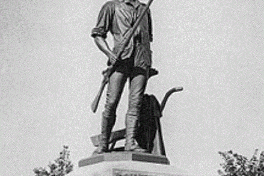 Daniel Chester French’s Minuteman Statue in Concord, MA. (Detroit Publishing Company/courtesy the Library of Congress)