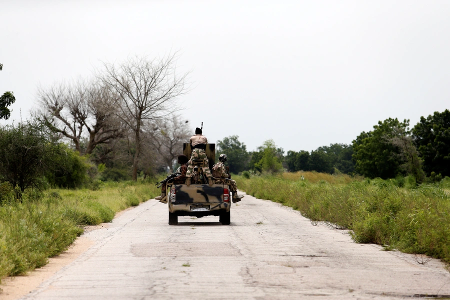 A military vehicle in Bama, Borno, Nigeria, August 31, 2016. Borno State is the home base of Boko Haram and has born the brunt of its attacks in Nigeria.