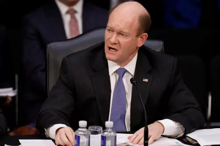 Sen. Chris Coons (D-DE) on Capitol Hill in Washington, D.C., U.S., April 3, 2017. Sen. Coons, who is leading the CODEL, is the former chairman of the Senate Foreign Relations Committee Subcommittee on African Affairs.