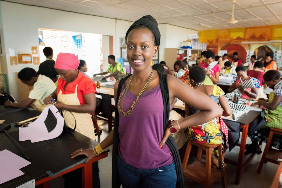 An alumna of the Akilah Institute teaches a life skills class in Rwanda.
