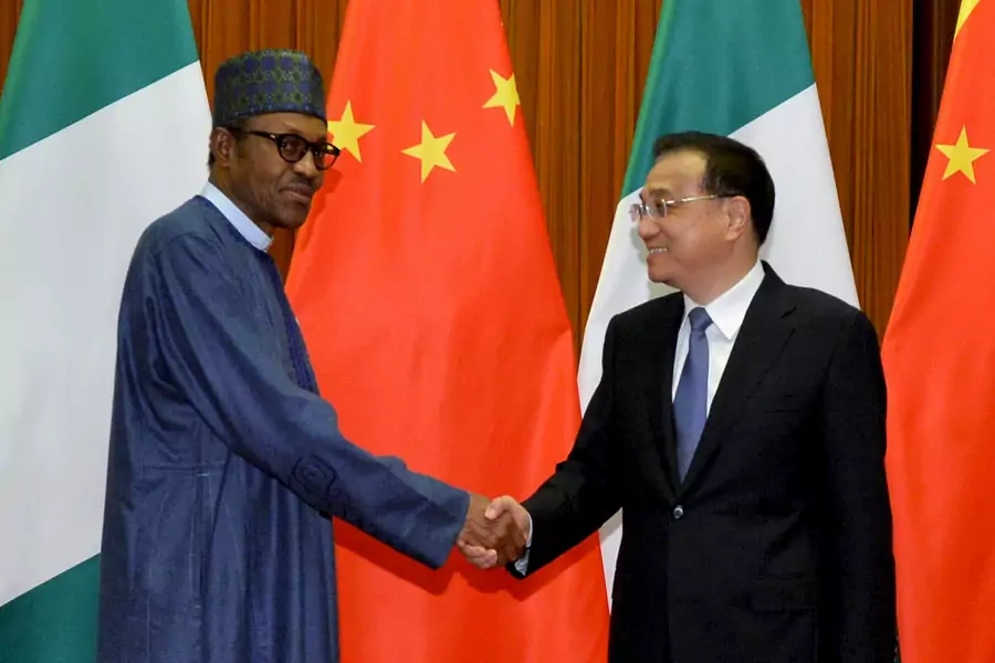 President of Nigeria, Muhammadu Buhari (L) and Chinese Premier, Li Keqiang in Beijing, April 13, 2016. The Chinese government is heavily involved in infrastructure investment in Nigeria and the African continent as a whole.