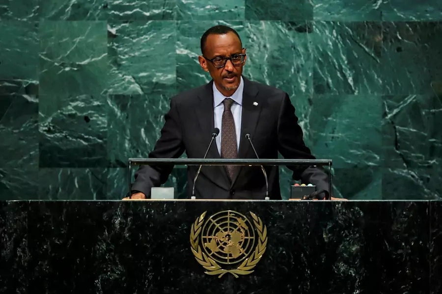 Rwanda's President Paul Kagame addresses the United Nations General Assembly in the Manhattan borough of New York, U.S., September 22, 2016.