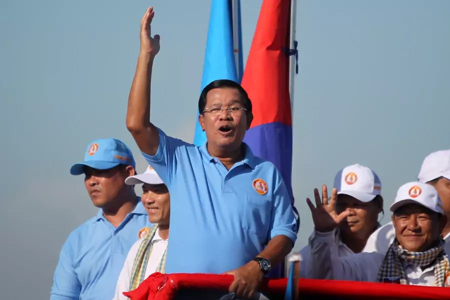 Cambodia's Prime Minister and president of Cambodian People's Party (CPP) Hun Sen attends a campaign rally in Phnom Penh, Cambodia on June 2, 2017.