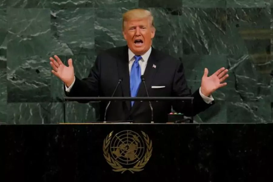 U.S. President Donald Trump addresses the 72nd United Nations General Assembly at U.N. headquarters in New York, U.S., September 19, 2017.