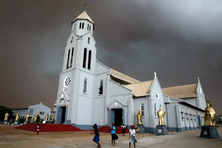 Holy Trinity Cathedral, a Catholic basilica, in Onitsha, Nigeria, which was once part of the breakaway state of Biafra, on April 14, 2005.