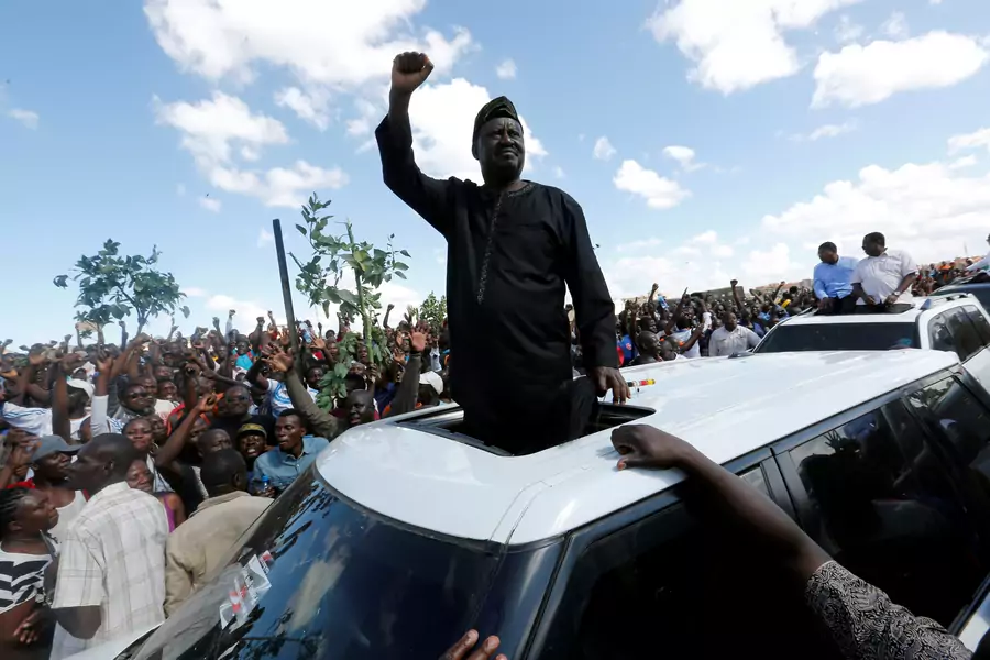 Kenyan opposition leader of the NASA coalition Raila Odinga leads a commemoration of the lives of his supporters killed during confrontations with the security forces over the election period, in Nairobi, Kenya November 28, 2017.