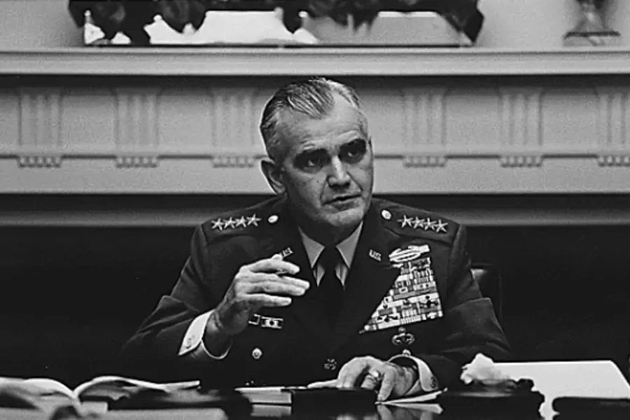 General William Westmoreland speaks at the White House, October 1968. 