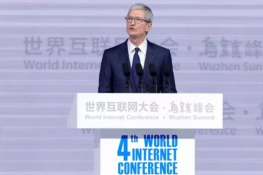 Apple CEO Tim Cook attends the opening ceremony of the fourth World Internet Conference in Wuzhen, Zhejiang province, China, December 3, 2017.