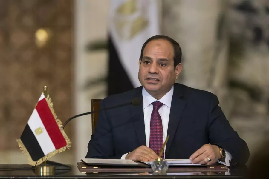 Egypt's President Abdel Fattah al-Sisi speaks during a news conference in December 2017 (REUTERS/Alexander Zemlianichenko/Pool)