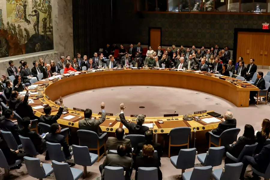 The United Nations Security Council during a vote on December 18, 2017.
