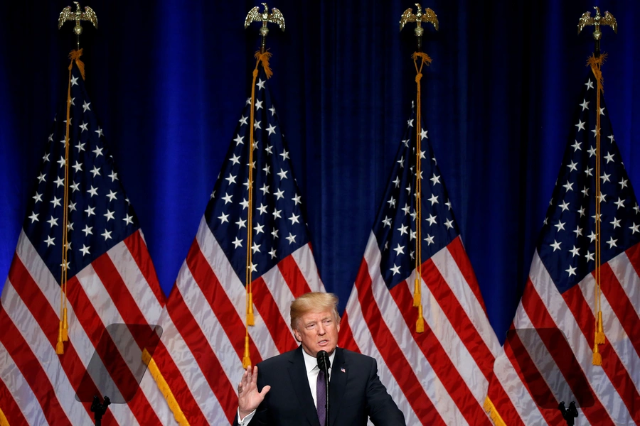 U.S. President Donald J. Trump delivers remarks regarding his administration's National Security Strategy at the Ronald Reagan Building in Washington DC, on December 18, 2017. 