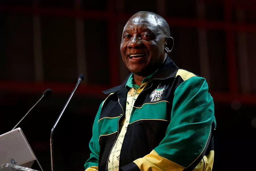 Newly elected president of the African National Congress (ANC) Cyril Ramaphosa makes the closing address at the 54th National Conference of the ruling ANC in Johannesburg, South Africa December 21, 2017. 