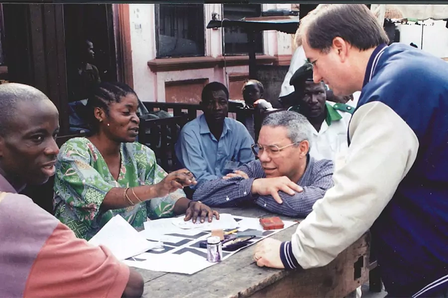 Congressman Ed Royce (R) with Colin Powell in 1999 in Nigeria.