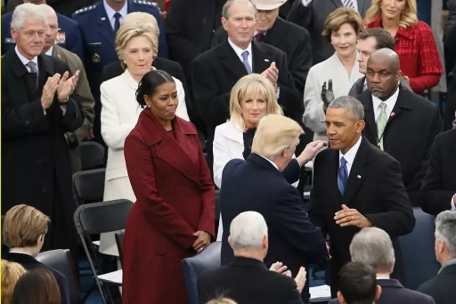 Presidents Clinton, Bush, and Obama at President Trump’s inauguration. 