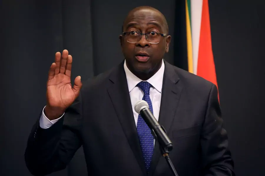 Nhlanhla Nene is sworn in as Minister of Finance in Cape Town, South Africa, February 27, 2018. 
