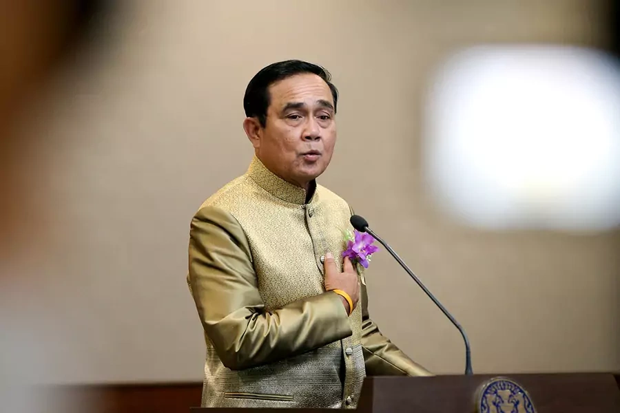 Thailand's Prime Minister Prayuth Chan-ocha gestures during a news conference after a weekly cabinet meeting at Government House in Bangkok, Thailand, on January 9, 2018.
