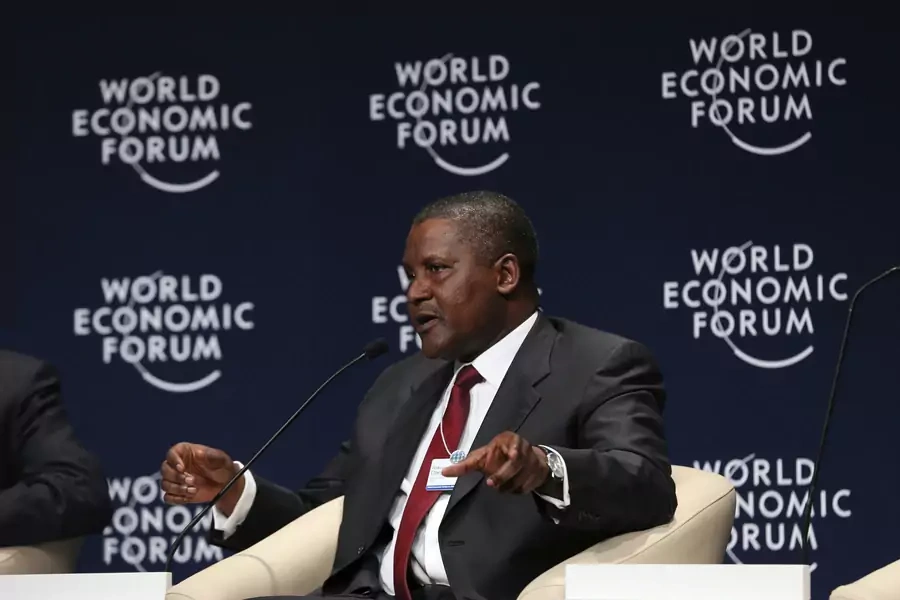 Nigerian billionaire Aliko Dangote speaks during the first plenary session of the World Economic Forum (WEF) in Abuja May 8, 2014. Dangote tops the list of African billionaires in Forbes Africa.