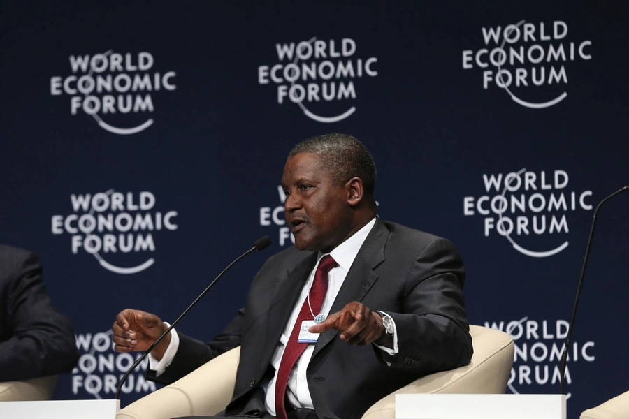 Nigerian billionaire Aliko Dangote speaks during the first plenary session of the World Economic Forum (WEF) in Abuja May 8, 2014. Dangote tops the list of African billionaires in Forbes Africa.