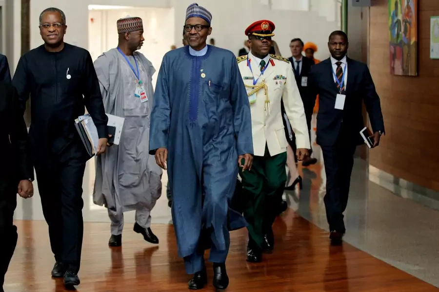 Nigeria's President Muhammadu Buhari arrives for the 30th Ordinary Session of the Assembly of the Heads of State and the Government of the African Union in Addis Ababa, Ethiopia January 28, 2018.