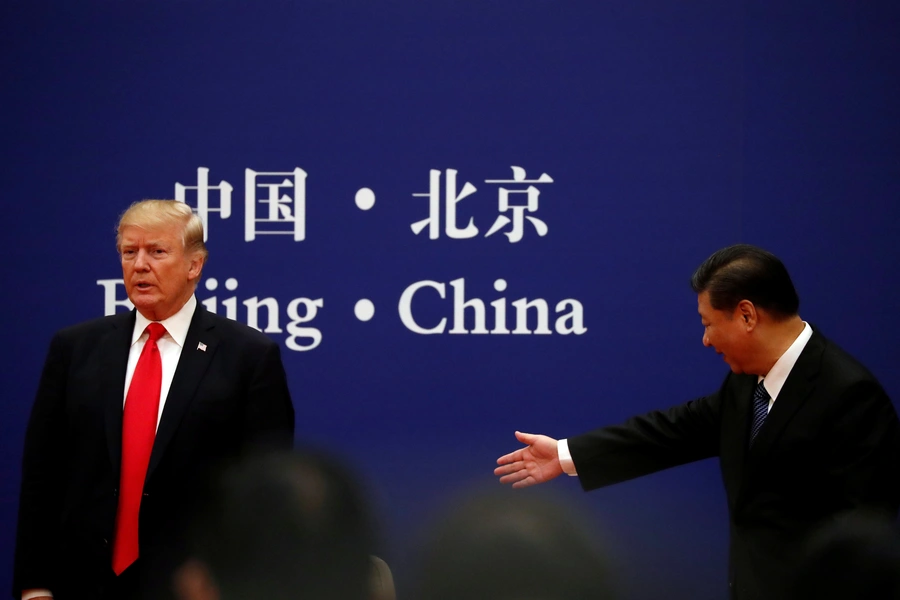 U.S. President Donald J. Trump and China's President Xi Jinping at the Great Hall of the People in Beijing, China on November 9, 2017. 