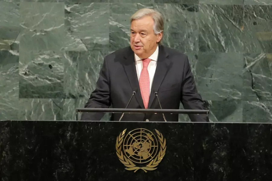 United Nations Secretary-General António Guterres at the 72nd UN General Assembly in New York, U.S., September 19, 2017