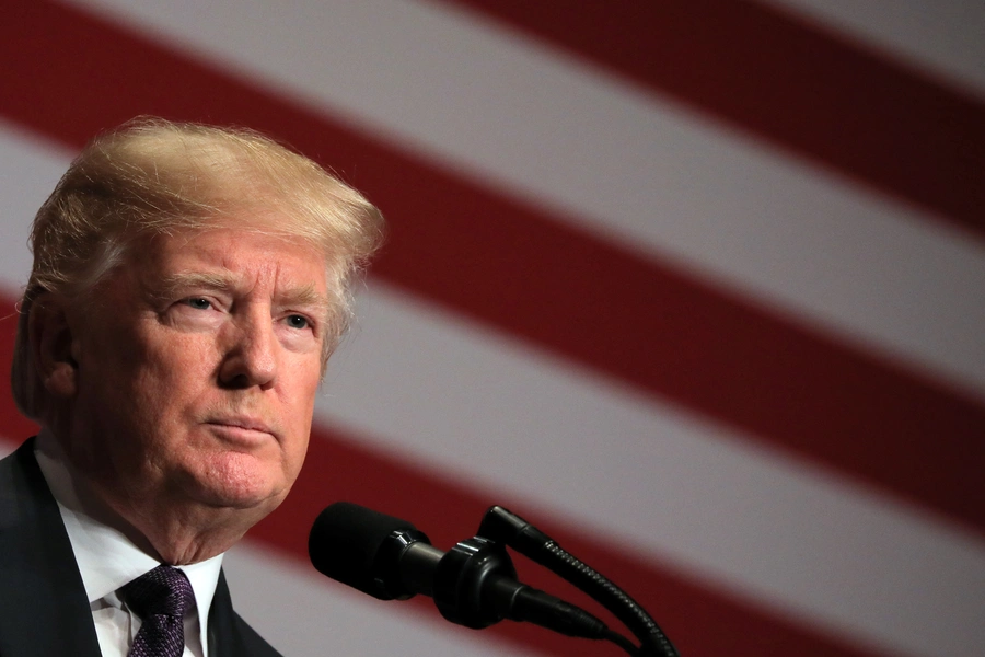 U.S. President Donald Trump delivers remarks regarding the Administration's National Security Strategy.