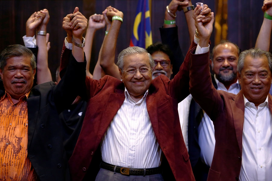 Mahathir Mohamad reacts during a news conference after this week's general election, in Petaling Jaya, Malaysia, on May 10, 2018.