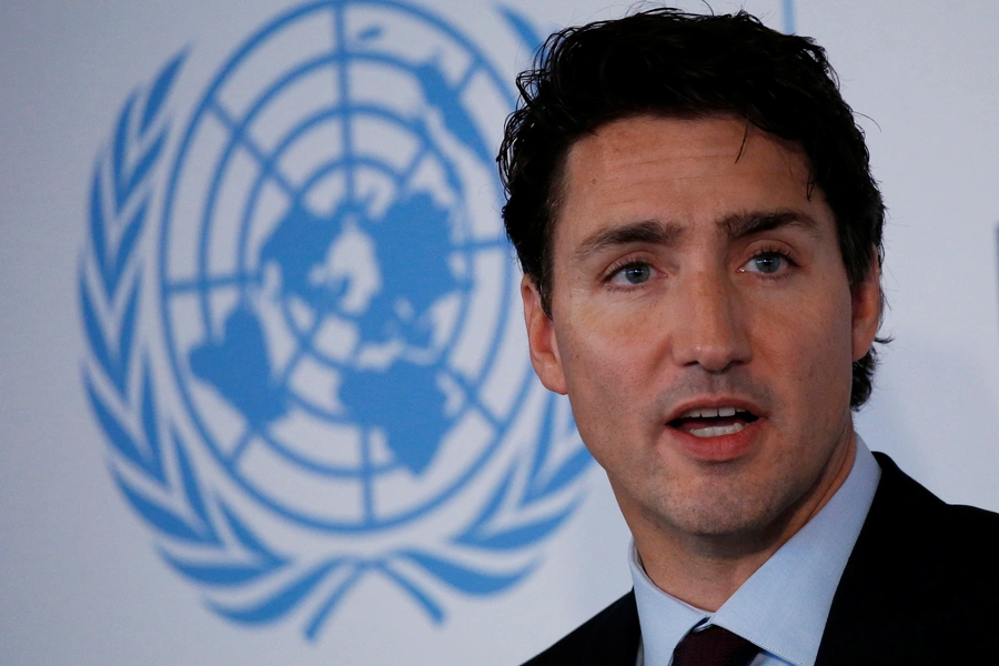 Canadian Prime Minister Justin Trudeau speaks at the United Nations General Assembly in New York, New York on September 19, 2016. 