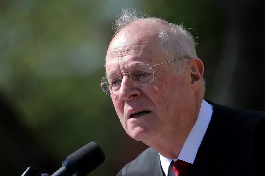 Supreme Court Associate Justice Anthony Kennedy speaks during a swearing in ceremony for Judge Neil Gorsuch as an associate justice of the Supreme Court in the Rose Garden of the White House in Washington, DC, U.S. on April 10, 2017.