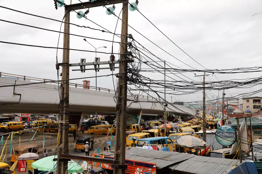 Electric wires are pictured in Ojuelegba district in Nigeria's commercial capital Lagos, Nigeria June 18, 2018. 