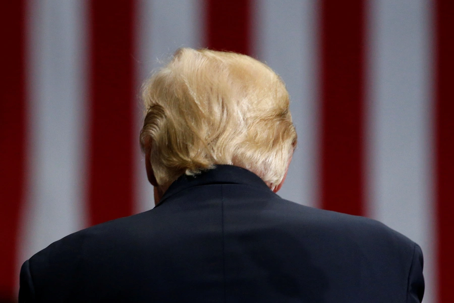 U.S. President Donald J. Trump holds a rally with supporters in an arena in Youngstown, Ohio on July 25, 2017.