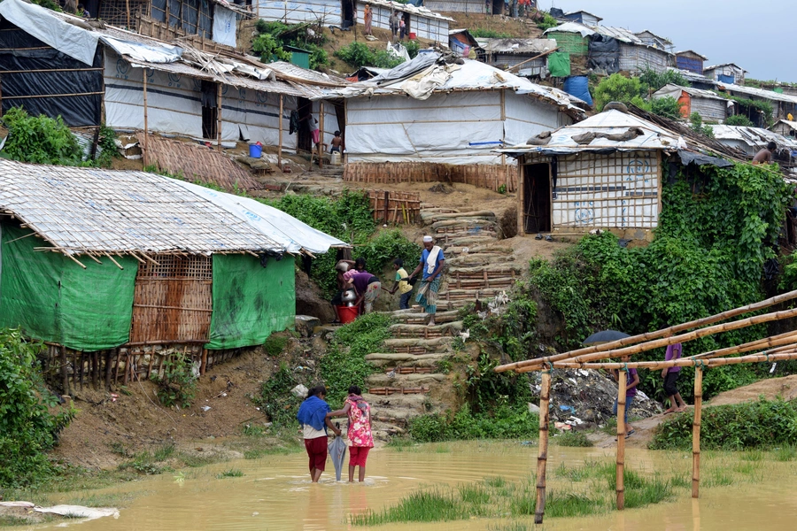 The Chakmarkul refugee camp is seen after a storm in Cox's Bazar, Bangladesh, on June 10, 2018.