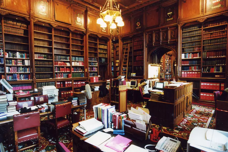 The Queen's Room in the UK Parliament's House of Lords Library.
