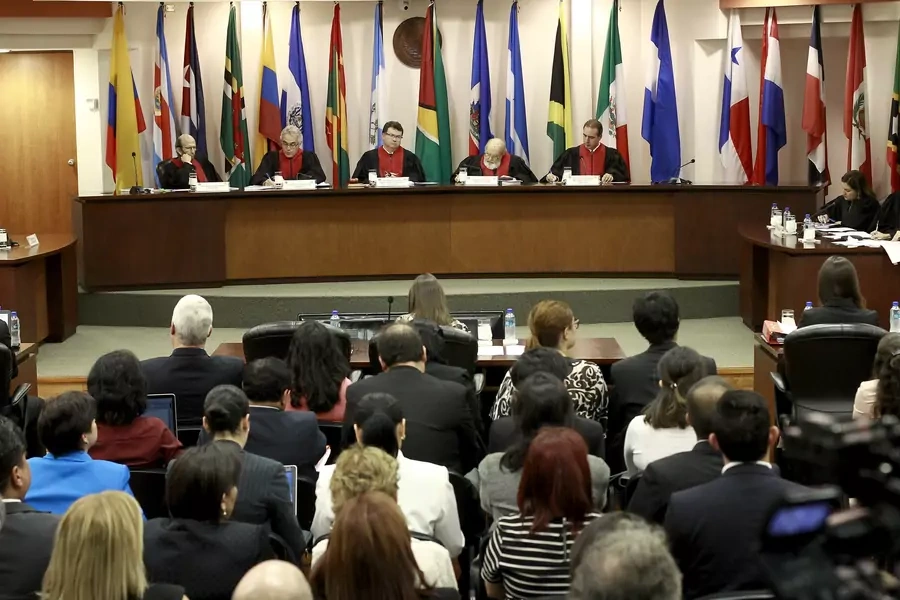  Judges of the Inter-American Court on Human Rights (IACHR), attend a hearing in San Jose, Costa Rica September 3, 2015.