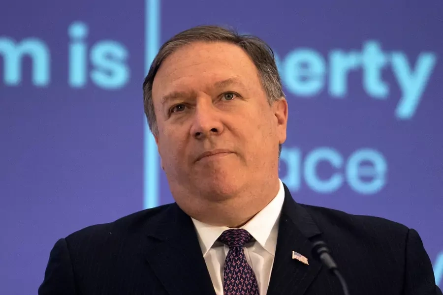 U.S. Secretary of State Mike Pompeo at a press conference at the State Department in Washington, DC, on July 26, 2018.